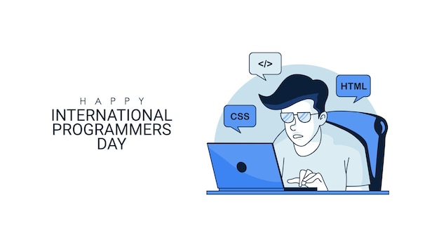 Vector international programmers day background template vector stock