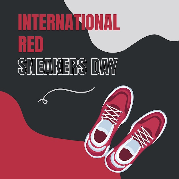 international red sneakers day poster suitable for social media post