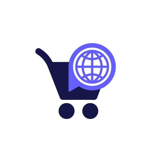 Vector international sales icon on white