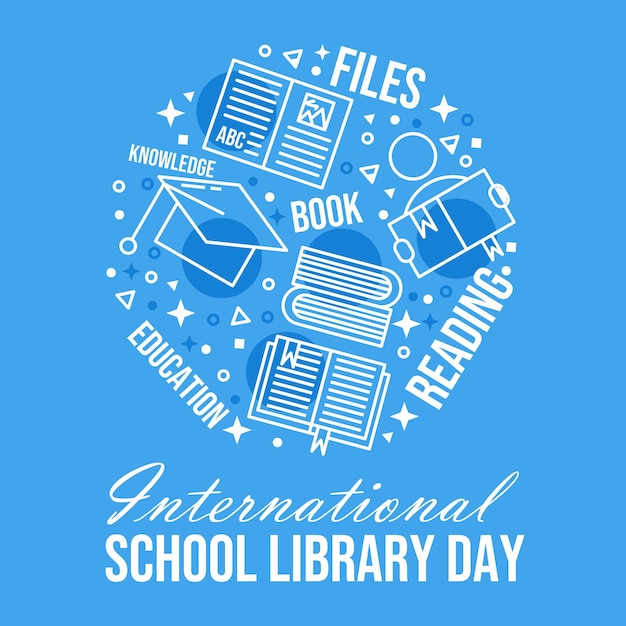 International school library day illustration