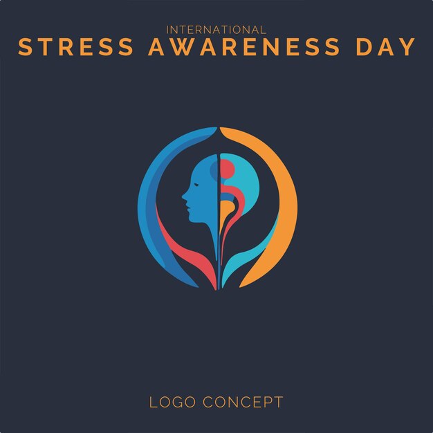 Vector international stress awareness day logo concept for branding and event