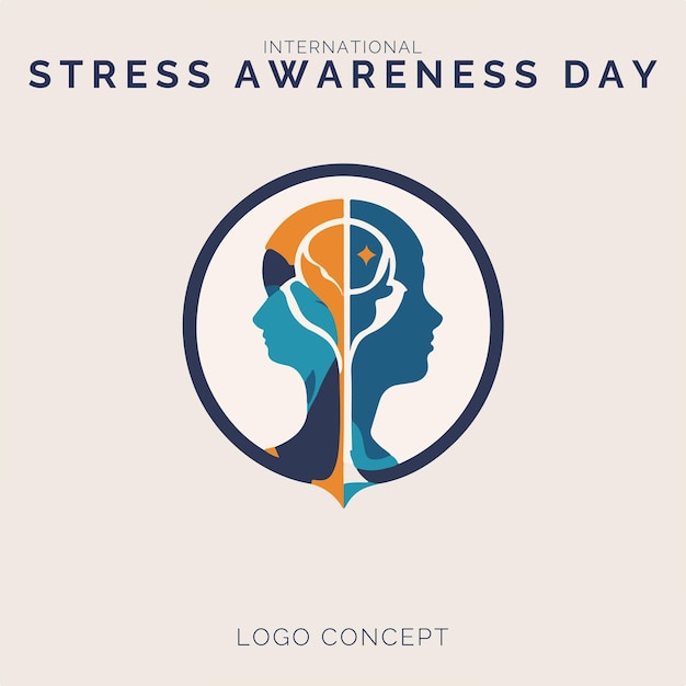 Vector international stress awareness day logo concept for branding and event