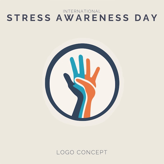 브랜딩 및 이벤트를 위한 국제 스트레스 인식의 날 로고 개념
