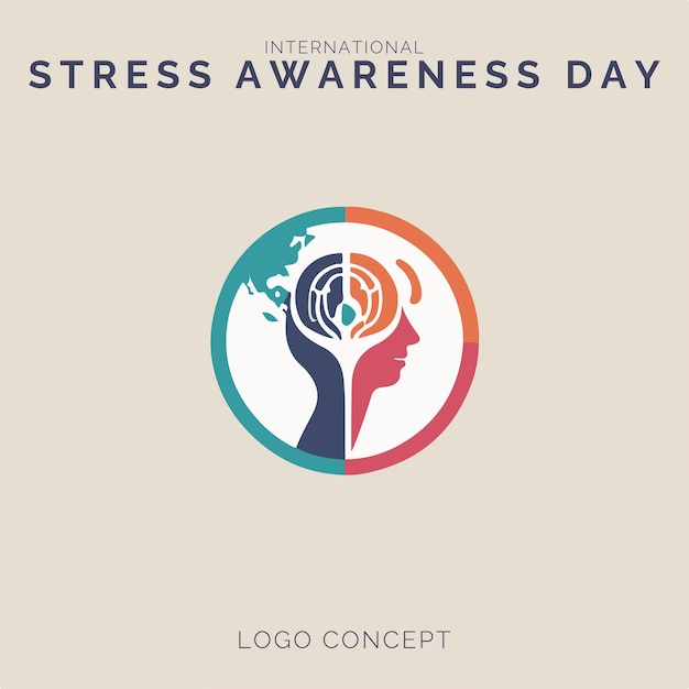 International Stress Awareness Day Logo Concept for Branding and Event