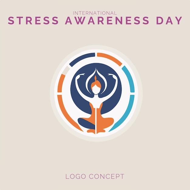 International Stress Awareness Day Logo Concept for Branding and Event