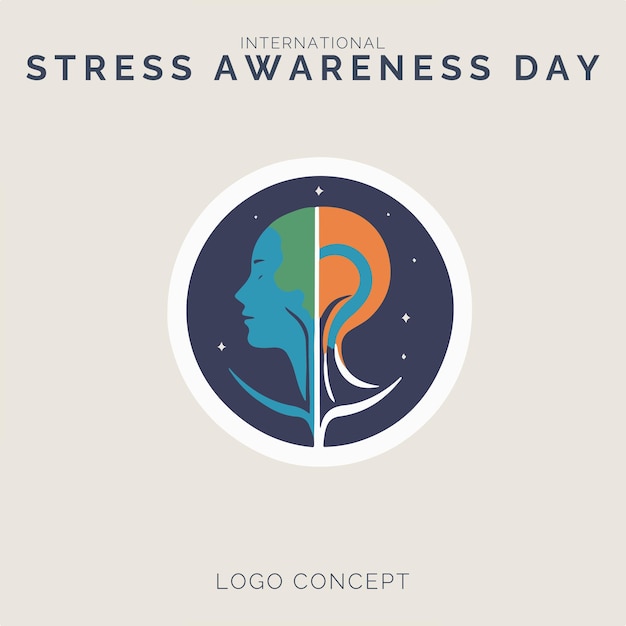 International Stress Awareness Day Logo Concept voor branding en evenement