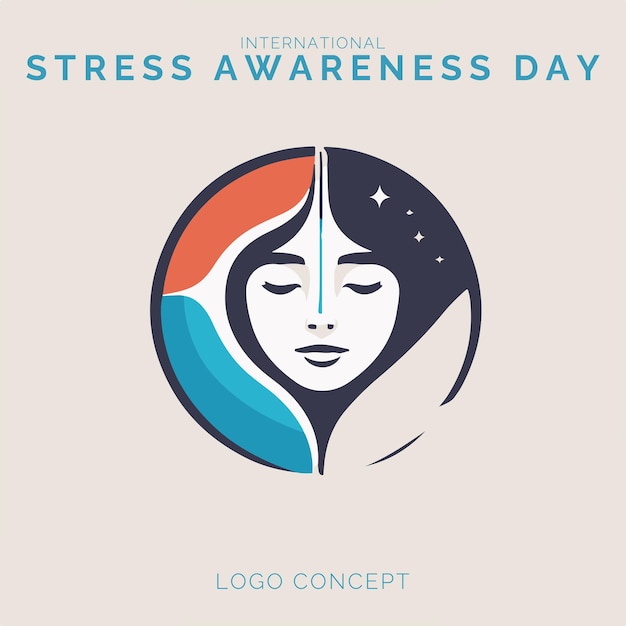 International Stress Awareness Day Logo Concept voor branding en evenement