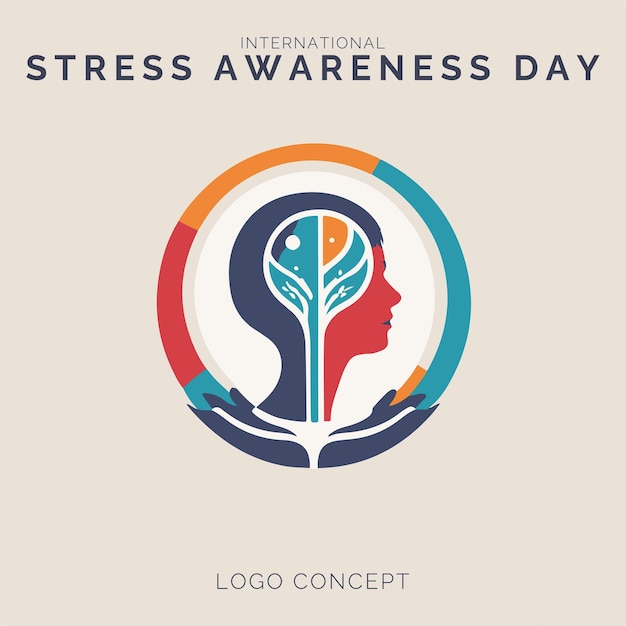 International Stress Awareness Day Logo Concept voor branding en evenement