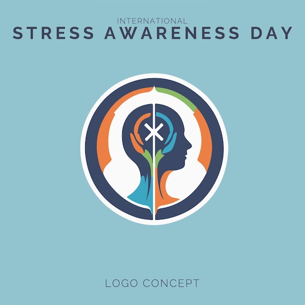 International Stress Awareness Day Logo Concept voor branding en evenement