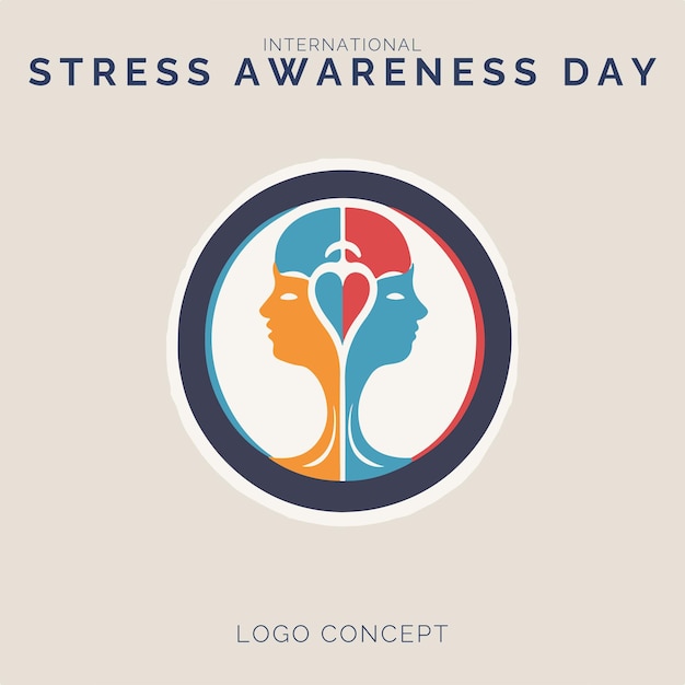 International Stress Awareness Day Logo Concept voor branding en evenement