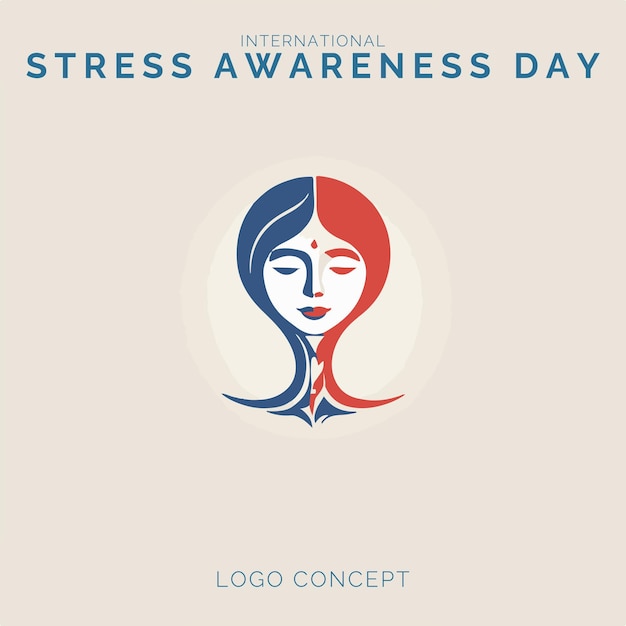 International Stress Awareness Day Logo Concept voor branding en evenement