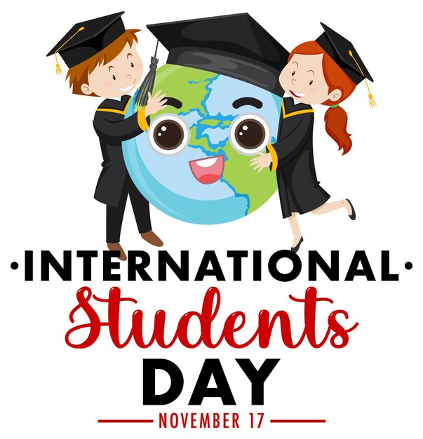 Vector international student day banner design