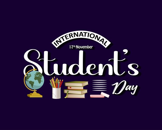 International student day typography banner design Vector