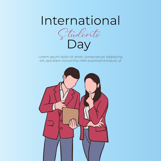 International Students Day social media template for Instagram post feed