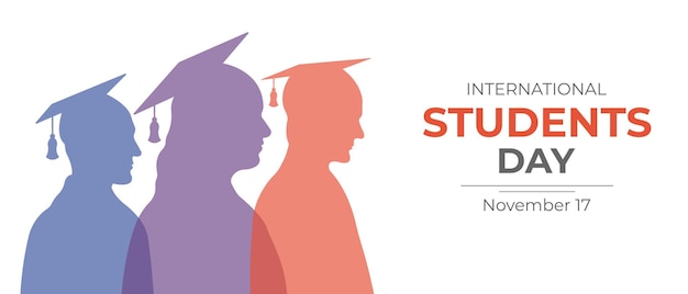 Международный день студентовГоризонтальный баннер ко Всемирному дню студентовВекторная иллюстрация