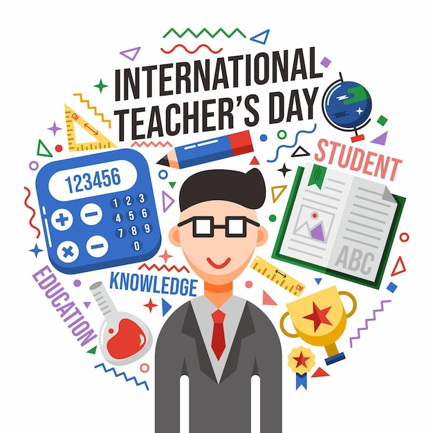 International teacher's day illustration