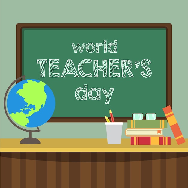 Vector international teachers' day background illustration