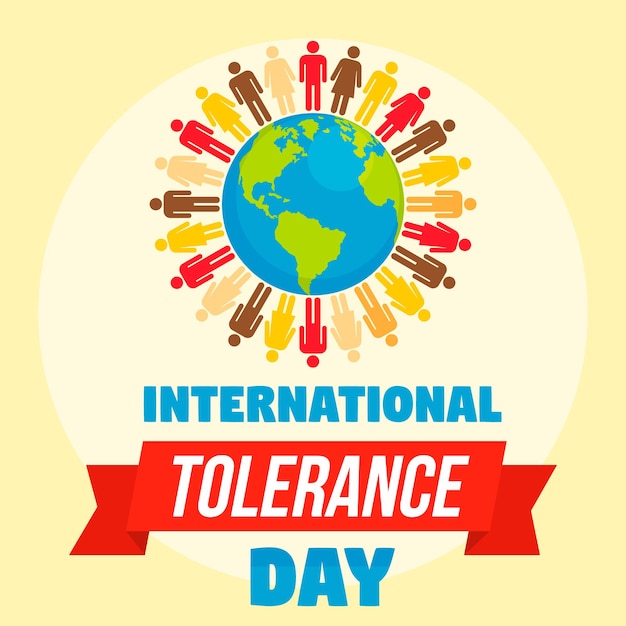 Vector international tolerance day concept background flat illustration of international tolerance day vector concept background for web design