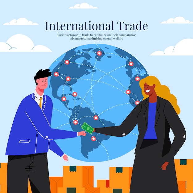 Вектор international trade template design