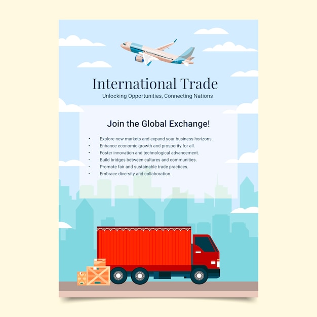 Vector international trade template design