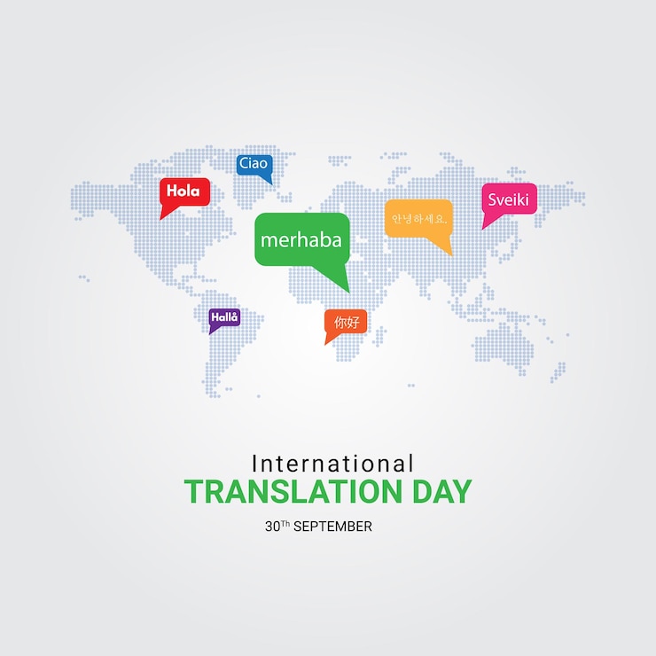 Vector international translation day september 30 creative unique graphic design social media post cover