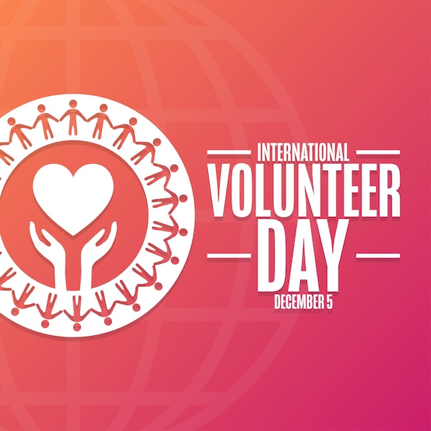 Premium Vector International volunteer day for economic and social development. december 5