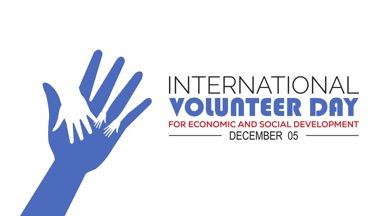Vector international volunteer day for economic and social development is observed every year on december