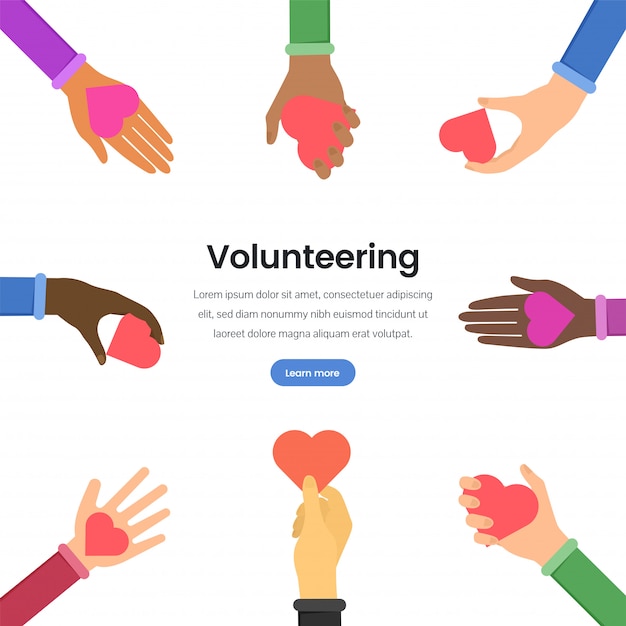 International volunteering flat  webpage template