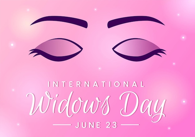 Vector international widows day vector illustration with woman mourns and injustice faced by widow template