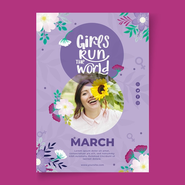 Vector international women day a5 template