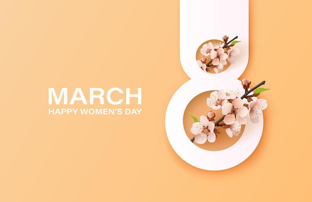International women day banner flyer for march cover number vector illustration