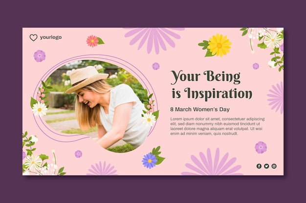 Vector international women day banner