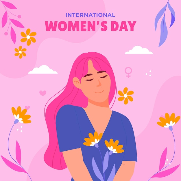 international women day social media post vector flat design