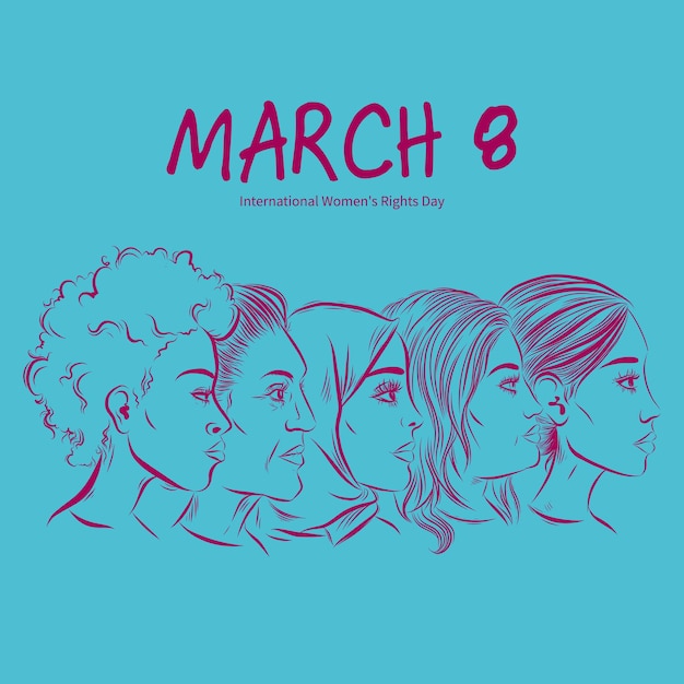 International women rights day illustration banner