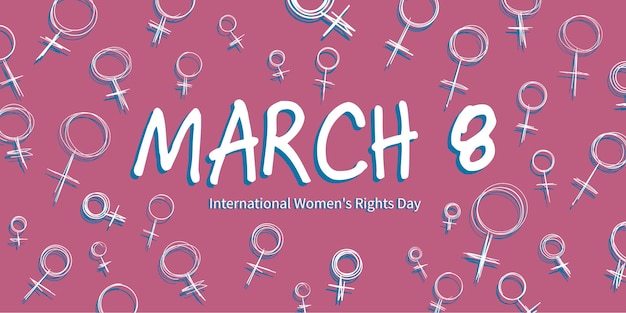 Vector international women rights day illustration banner