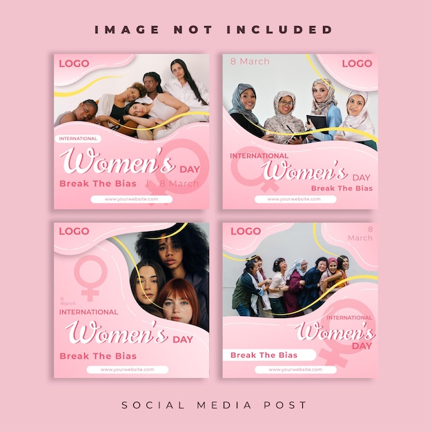 Vector international women's day abstract template social media post