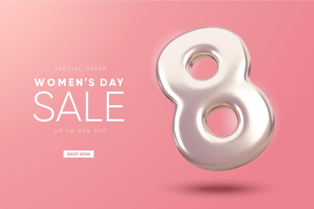 Vector international women's day banner. 8 march