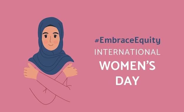 international women's day banner embraceequity women's day vector illustration