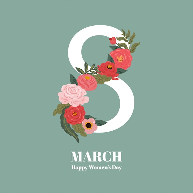 Vector international women's day card