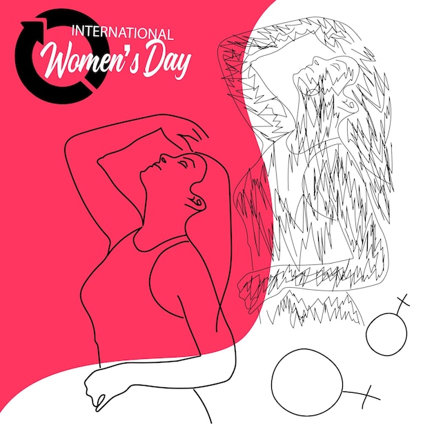 International women's day concept poster design stock illustration