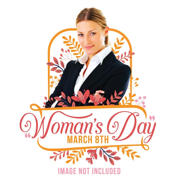 Giornata internazionale della donna floral illustrazione vettoriale di donne professionali sorridenti felici isolate su bianco