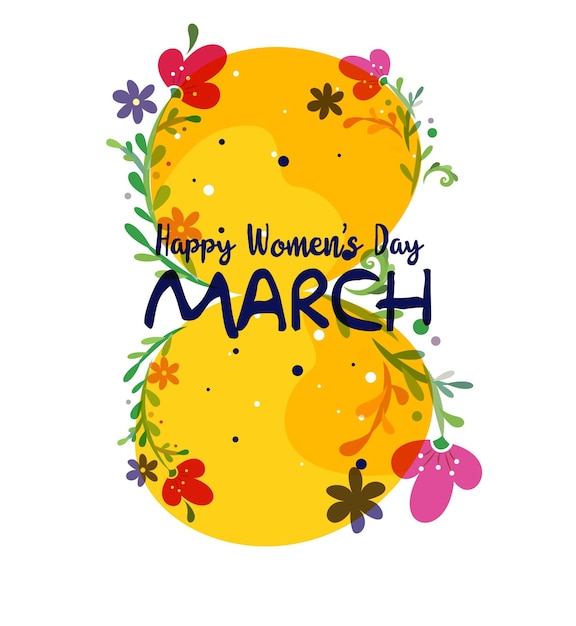 International women's day. flyer for march 8 with the decor of flowers.