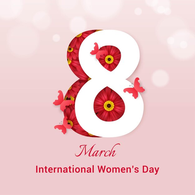 International women's day greeting card template