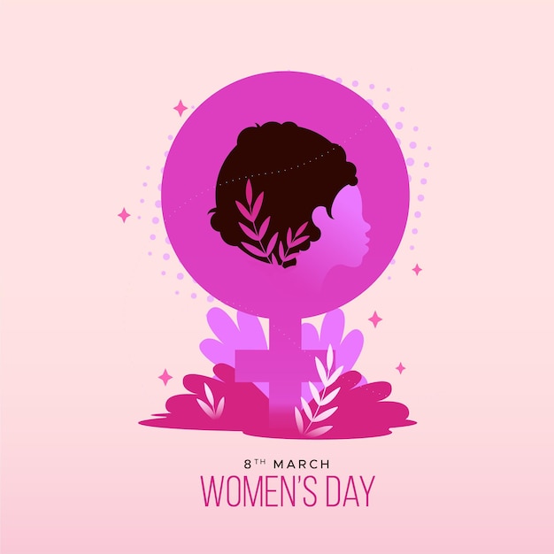 女性のシンボルと国際女性の日のイラスト
