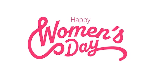 International Women's Day March 8 Celebration Simple Lettering Typography Isolated Illustration