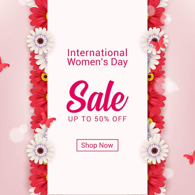 Vector international women's day sale banner design