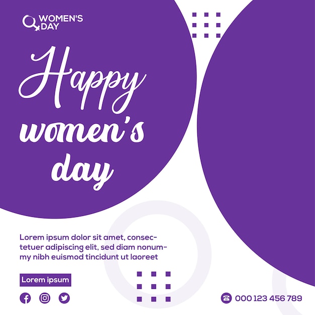 international women's day social media banner design template