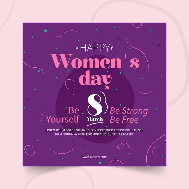 international women's day square flyer template