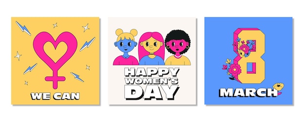 International Women's Day templates set