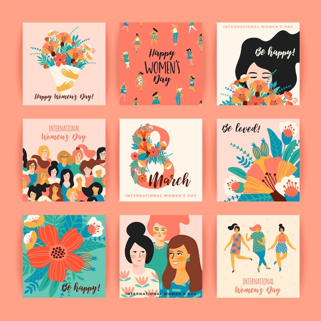 International women s day. vector templates.